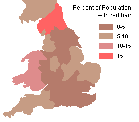 mapa pelirrojos en Inglaterra