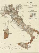 Mapa pelirrojos en Italia